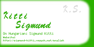 kitti sigmund business card